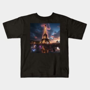 Eiffel Tower Oil Painting Kids T-Shirt